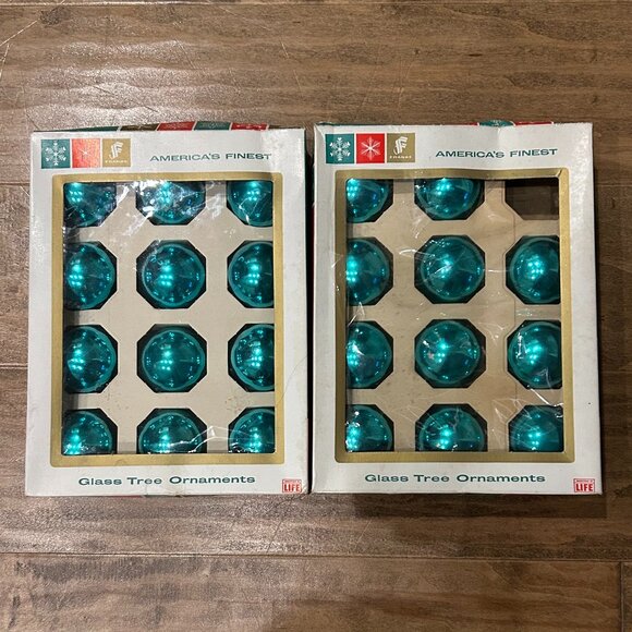 23 vintage blue glass tree ornaments by George Franke Sons Co. - Picture 1 of 6